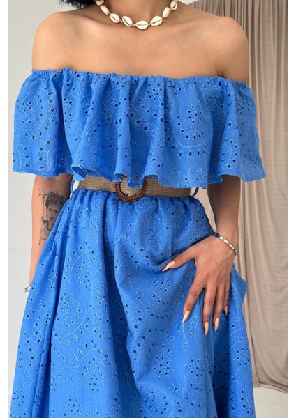 Omuz Lastikli Brode Elbise modelleri