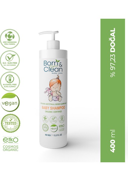 Born & Clean Organik Sertifikalı Şampuan ve Yağ 2'li Set