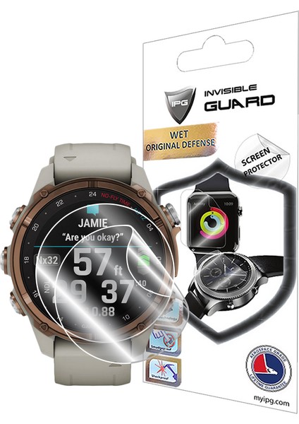 Garmin Descent Mk3 - MK3I (Kasa ÖLÇÜSÜ:43MM) ile Uyumlu Hydrogel Ekran Koruyucu (2 Adet)
