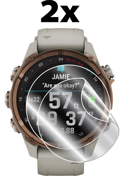 Garmin Descent Mk3 - MK3I (Kasa ÖLÇÜSÜ:43MM) ile Uyumlu Hydrogel Ekran Koruyucu (2 Adet)