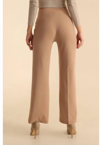 Kadın Çimalı Ispanyol Paça Yüksek Bel Pantolon modelleri