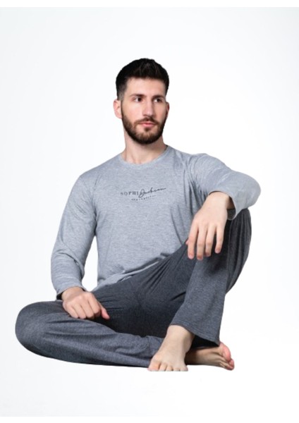 Erkek Penye Suprem Uzun Kol Pijama Takım 300197