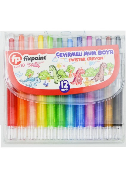 Çevirmeli Mum Boya 12 Renk (P-2144)