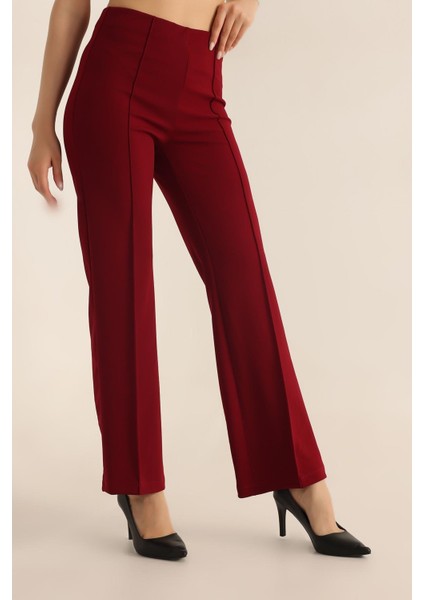 Kadın Çimalı Likralı Yüksek Bel Ispanyol Paça Pantolon fiyatları