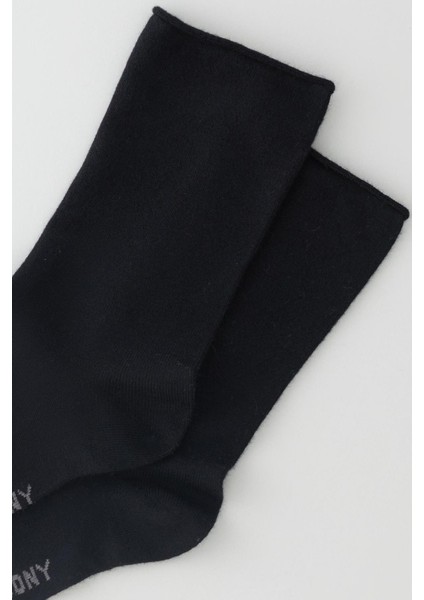 Kadın Siyah Renkli Lastiksiz Modal Kumaş İnce Soket Çorap fiyatları