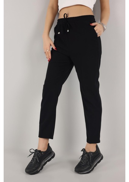 Kadın Beli Lastikli Cepli Havuç Kalıp Pantolon modelleri