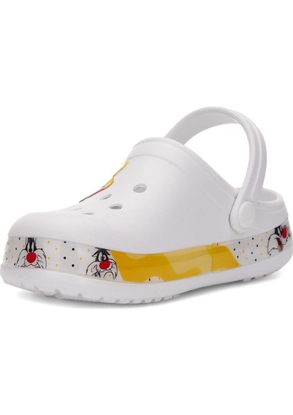 Kız Çocuk Crocs Modeli Tweety Desenli Kaymaz Taban Plaj Havuz Deniz Sandalet Terlik