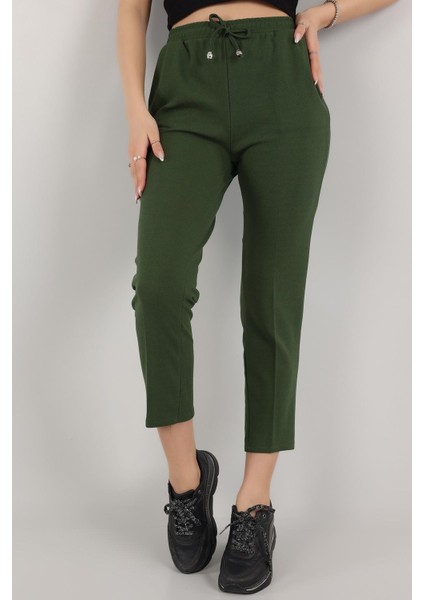 Kadın Beli Lastikli Cepli Havuç Kalıp Pantolon modelleri