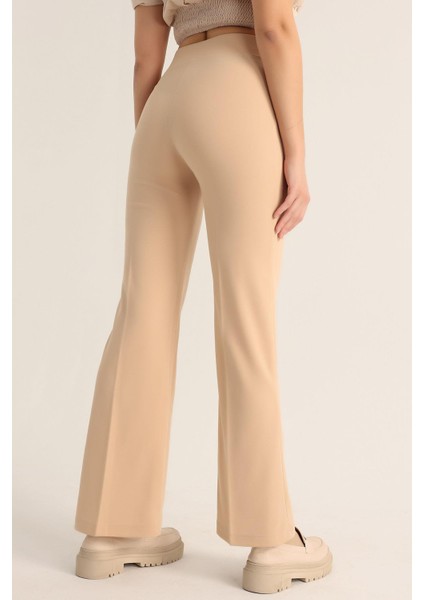 Kadın Çimalı Ispanyol Paça Yüksek Bel Pantolon modelleri