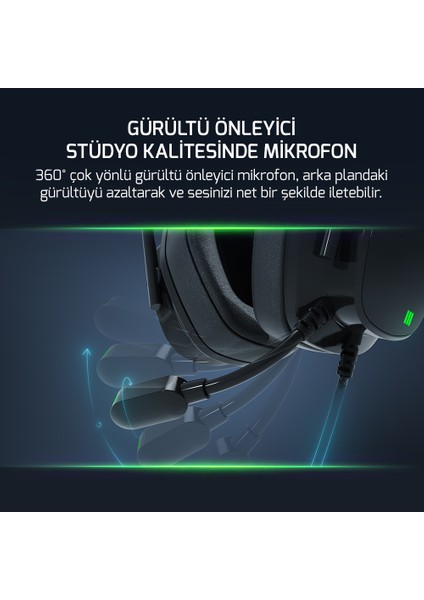 Kai Titanium x Siyah Manyetik Pad Gaming Kulaklık