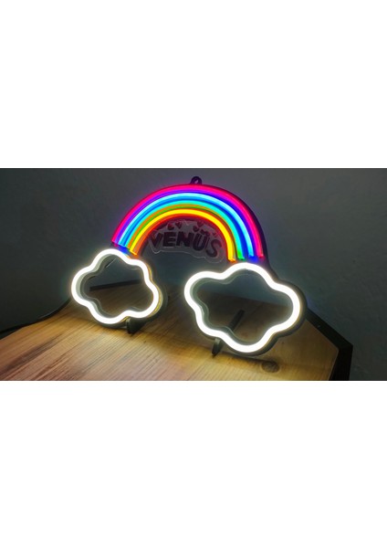 Isimli Gökkuşağı Neon LED / Gece Lambası / Rainbow Dekoratif Lamba / Işıklı Bulut / Ambians Işığı modelleri