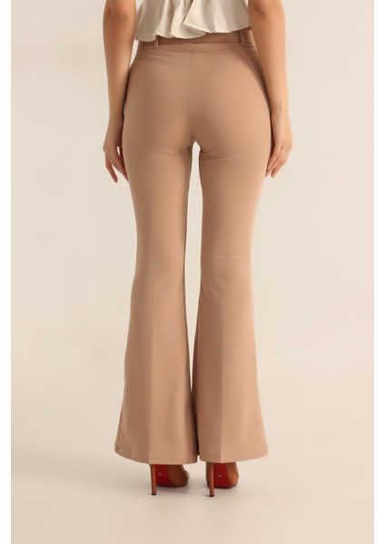 Kadın Kemerli Ispanyol Paça Yüksek Bel Pantolon fiyatları