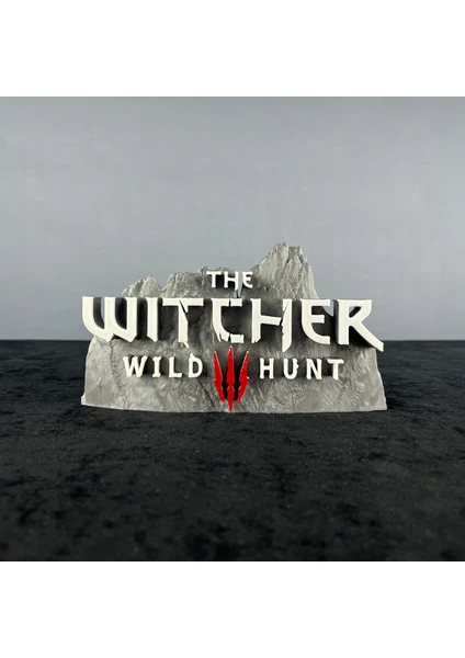 The Witcher 3: Wild Hunt Gri Beyaz Logo Figür - Şık Koleksiyon Parçası