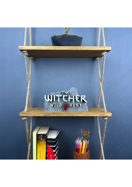 The Witcher 3: Wild Hunt Gri Beyaz Logo Figür - Şık Koleksiyon Parçası