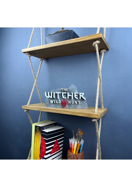 The Witcher 3: Wild Hunt Gri Beyaz Logo Figür - Şık Koleksiyon Parçası