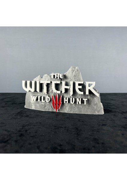 The Witcher 3: Wild Hunt Gri Beyaz Logo Figür - Şık Koleksiyon Parçası