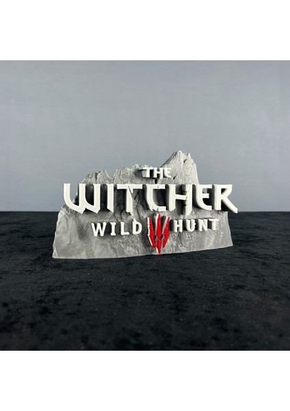 The Witcher 3: Wild Hunt Gri Beyaz Logo Figür - Şık Koleksiyon Parçası