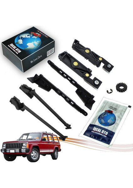 İdeal Otomotiv Jeep Cherokee I Xj 1986-2001  Için Sunroof Kızak Dişli Tamir Seti & Grease Yağı