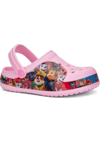 Albishoes Kız Çocuk Crocs Modeli Dogs Desenli Kaymaz Taban Plaj Havuz Deniz Sandalet Terlik