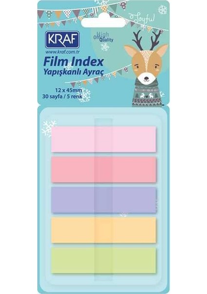 Kalek Raf Index Fılm (Pp) 12X45MM Pop-Up 5 Renk X30YP Pastel 51248-2