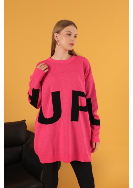 Vioshine Kadın Oversize Baskılı Triko Kazak fiyatları