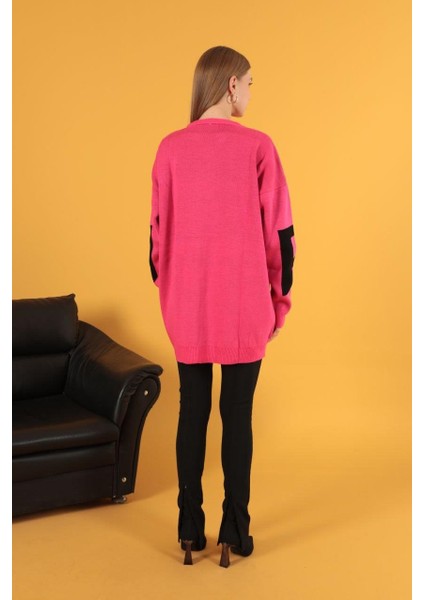 Vioshine Kadın Oversize Baskılı Triko Kazak fırsatları