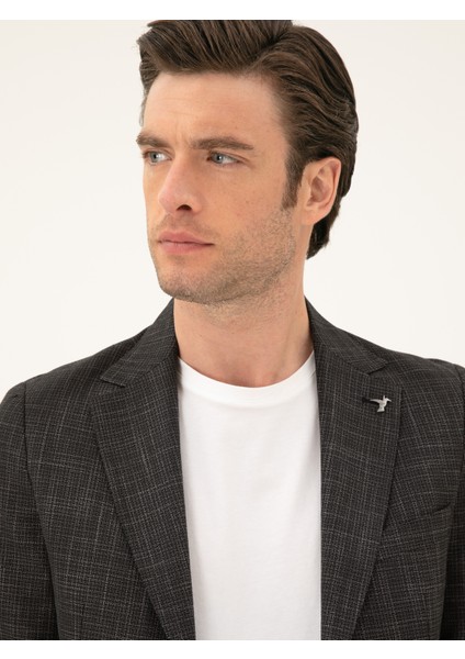 Erkek Siyah Slim Fit Keten Karışımlı Ceket 50289458-VR046 fiyatları