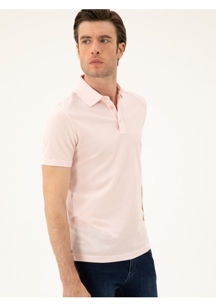 Erkek Toz Pembe Tişört Basic 50284769-VR050