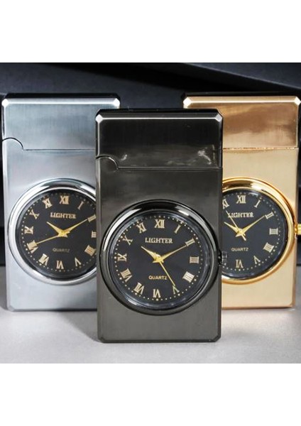 Kişiye Özel Isimli Çakmak Saatli Pürmüz Gazlı Metal Çakmak (Gold,gri,siyah Renk Mevcut) indirimleri