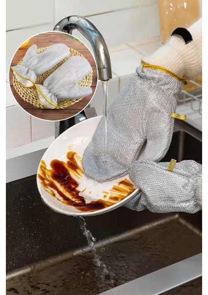 Bulaşık Eldiveni Telli, Temizlilk Eldiveni, Su Geçirmez Eldiven 2 Adet fiyatları