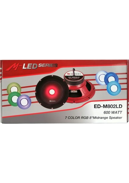 Ed M802LD 7 Renkli Rgb Işıklı 20 cm Midrange Kumandalı 600W Maksimum 120W Rms fiyatları
