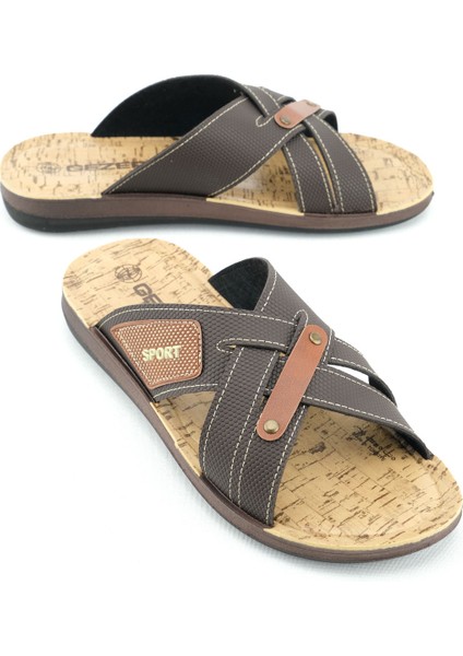 Yazlık Comfort Taban Sunir Deri Erkek Terlik