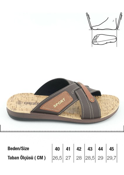 Yazlık Comfort Taban Sunir Deri Erkek Terlik fiyatları