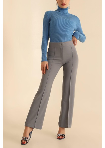 Kadın Çimalı Ispanyol Paça Yüksek Bel Pantolon