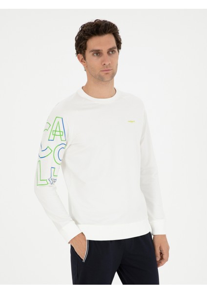 Erkek Beyaz Regular Fit Sweatshirt 50284566-VR013