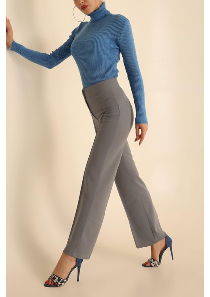 Kadın Çimalı Ispanyol Paça Yüksek Bel Pantolon modelleri