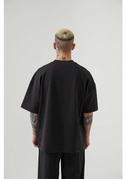 Ben Özgürüm 0 Yaka Oversize Basic Erkek T-Shirt