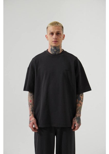 Ben Özgürüm 0 Yaka Oversize Basic Erkek T-Shirt