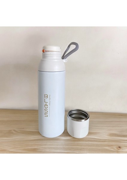 Yüksek Yalıtımlı Paslanmaz Çelik Bardaklı Beyaz Sıcak/soğuk 700 ml Termos