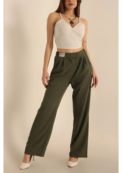 Kadın Cırtlı Aerobin Keten Pantolon