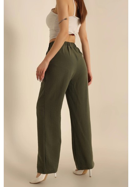 Kadın Cırtlı Aerobin Keten Pantolon modelleri