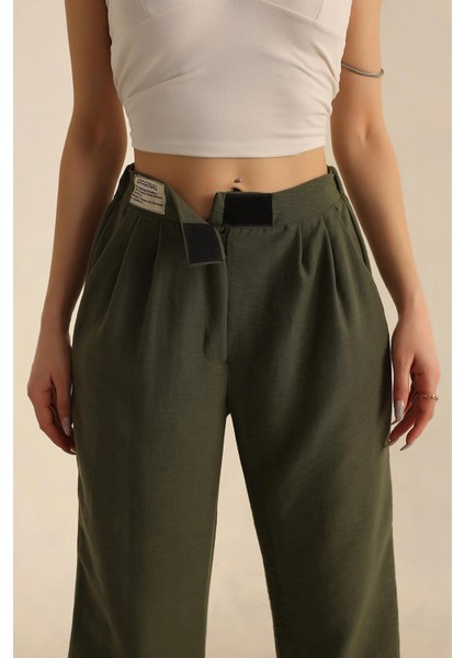 Kadın Cırtlı Aerobin Keten Pantolon fırsatları
