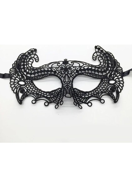 Siyah Renk Dantel Kesim Dantel Işlemeli Balo Parti Maskesi 4 No fiyatları