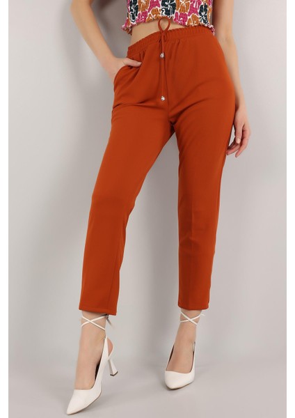 Kadın Beli Lastikli Cepli Havuç Kalıp Pantolon modelleri