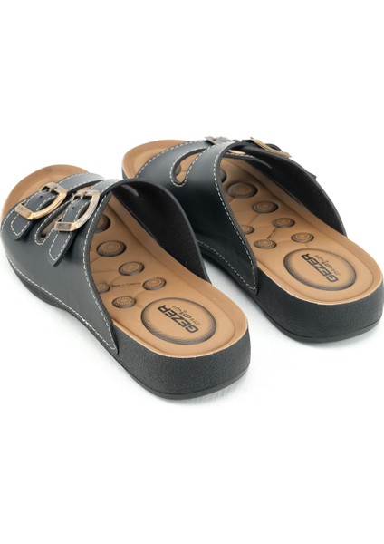 Yazlık Rahat Taban Iki Toka Ayarlanabilir Suni Deri Günlük Kadın Terlik fırsatları