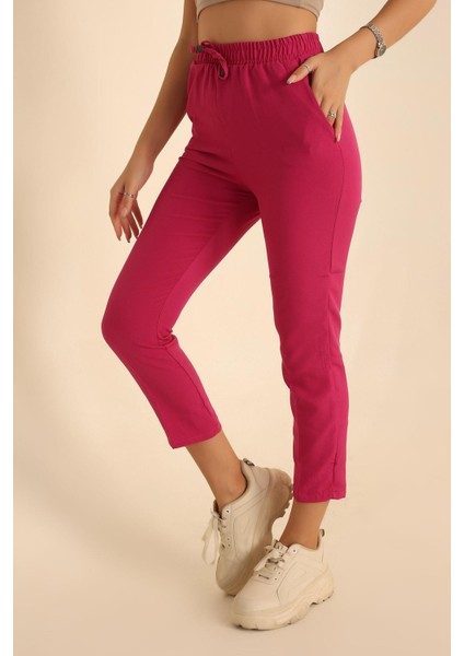 Kadın Beli Lastikli Cepli Havuç Kalıp Pantolon fiyatları