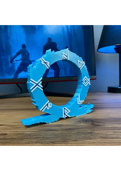 God Of War Omega Ragnarok Logo Figür - Premium Masaüstü modelleri