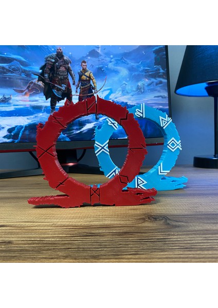 God Of War Omega Ragnarok Logo Figür - Premium Masaüstü fırsatları