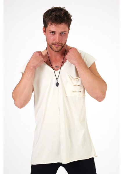 Düşük Omuz Cep Detaylı Oversize V Yaka Atlet modelleri