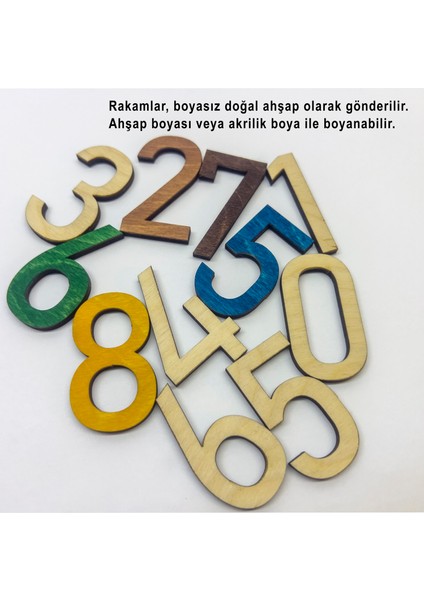 Ahşap Rakamlar -  1 Set - 5cm Yükseklik